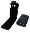 Noir Cuir �tui Coque pour Samsung S5380 Wave Y - Flip Case Cover + 2 Films de protection d'�cran