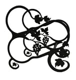 Decorative Grapevine Wine Rack Holds 3 Bottles - Wrought Iron