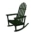 Polywood Outdoor Furniture Classic Adirondack Rocker, Green-Recycled Plastic Materials