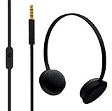 Hoomia U2NY-BLACK On-Ear Stereo Headphone with Microphone, Black