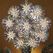 8" Silver Splendor Lighted Retro Tinsel Christmas Tree Topper - Clear Lights