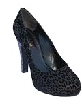 MALOLES Shana Leopard Plat Pump in Black Velvet