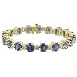 14K Yellow Gold Sapphire and Diamond Bracelet
