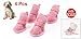 Pink Nonslip Sole Velcro Booties Pug Dog Chihuahua Shoes Boots 2 Pair XXS