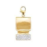 14k Gold Diamond Computer Charm (1/10 cttw)