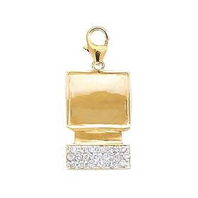 Buy 14k Gold Diamond Computer Charm (1 10 cttw) by Amazon.com Collection