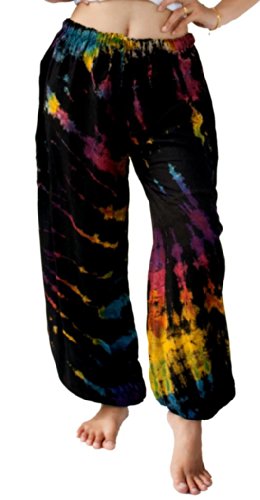 Treasures of Thailand Real Tie Dye Pants Harem Hippy Beach Casual Wear Mixed Color