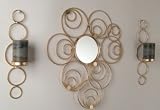 Unique Ring Decoration Design Mirror & Wall Mount Sconce Candleholder