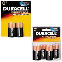CopperTop General Use Alkaline Batteries, C Size, 1.5 Volt, 4/Pack DURMN1400R4Z