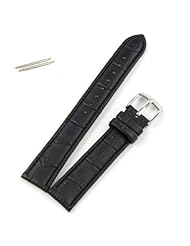 Mokingtop Fashion New 18mm Black Soft Sweatband Genuine Leather Strap Steel Buckle Wrist Watch Band