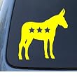 DEMOCRAT DONKEY - Patriotic - Car, Truck, Notebook, Vinyl Decal Sticker #1159 | Vinyl Color: Yellow