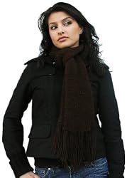 Handmade Scarf in Pure Chocolate - 100% Knitted By Hand (Extra Long)