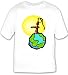 T-shirt with globe, worold, "water pump", earth