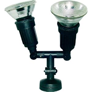 Byron Elro PL02 Twin PAR38 Outdoor Plastic Spotlights Black,100w