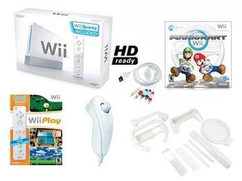 Nintendo Wii Racing Bundle HD Ready- With 15 Great Games, 2 Wheels and 4 Controllers