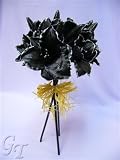 Review   / 44cm Artificial Silk Flower Black Glittered Lily Bundle from GT Decorations