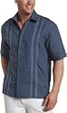 Cubavera Men's Short Sleeve Linen Rayon Panel And Stitch Shirt