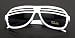 Atzenbrille Wei� mit 2 Strips sehr modern Sonnenbrille