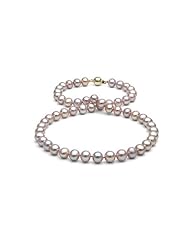 Lavender Freshwater Pearl Necklace: 18" 8-9mm AA+