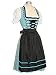 Balkonett Wiesn Dirndl KRISSY, türkis-schwarz, 3tlg, 60 cm , Größen:40