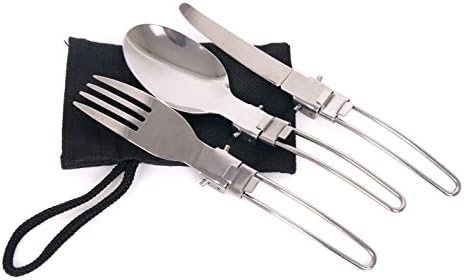 Camping Travel Folding Utensil Set Fork Spoon and Knife 3 Piece - Hey Dreamer