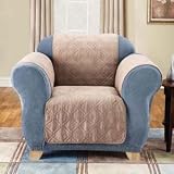 Taupe Quilted Suede Pet Cover