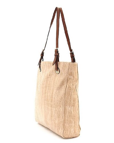 Designer Inspired Croc Finish Gina Tote - BY/Brown