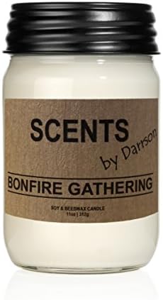 PRICE REDUCTION - BONFIRE GATHERING - THE PERFECT SCENT FOR THIS SEASON - Original Mason Jar Soy Candle - 50+ Hours of Fragrance - Made in USA From All Natural Products