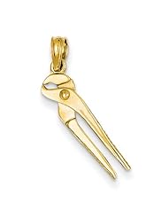 14K Yellow Gold 3-D Moveable Locking Wrench Charm Pendant