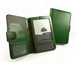 Tuff-Luv Traditional Leather case cover for Amazon Kindle Keyboard / Kindle 3 / Global Wireless 6 inch / 15 cm Book Style folio - Racing Green