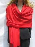 SCARVES- LIPSTICK RED PASHMINA STOLE from Cashmere Pashmina Group in many vibrant colors (LIPSTICK RED)