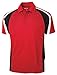 SPORT-TEK Mens Tricolor Micropique Sport-Wick Polo, Medium, True Red/Black/White