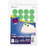 Avery Print/Write Self-Adhesive Removable Labels, 0.75 Inch Diameter, Green Neon, 1008 per Pack  (5468)