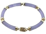 Lavender Jade Curved Bar Single-Row Vera-Link Bracelet, 14k Gold