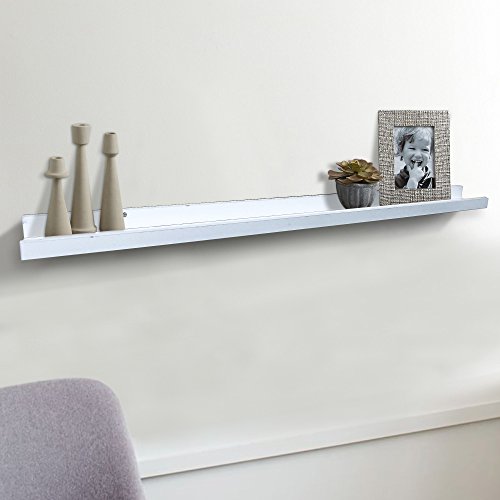 Shelving Solution Large "L" Shaped Floating Shelf (White 45 1/4 Inch