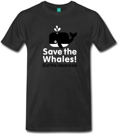 Spreadshirt Men's Save the Whales! Eat the Japanese T-Shirt, black, S
