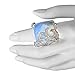 VictoriasJewelry Large White Gold Opaque Blue Square Cocktail Ring