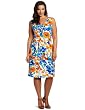 Jones New York Womens Plus-Size Printed Floral Knit Dress
