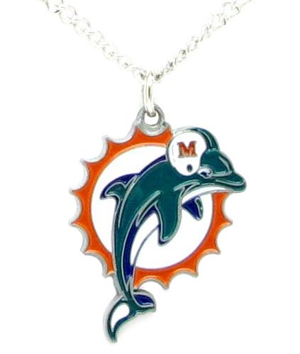 Miami Dolphins Logo Pendant Necklace – NFL Football Fan Shop Sports Team Merchandise