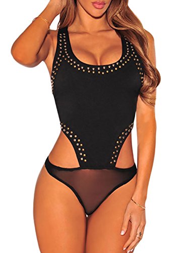 Ninimour-Women Hollow Out Neck Playsuit Club Romper