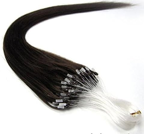 Beauty Wig World 16" Straight Micro Rings/ Loop Remy Human Hair Extensions 0.5g per Strands 100s/pack 2# Dark Brown