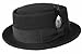 Differenttouch Men's Crushable Wool Felt Porkpie Fedora Hats Black DTHE09 (L/XL)