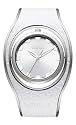 Versus By Versace Ladies 'Hip Pop' White Leather & Stainless Steel Bangle Watch With Flipping Case