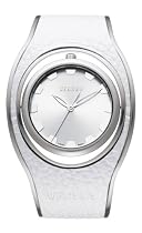 Versus By Versace Ladies 'Hip Pop' White Leather & Stainless Steel Bangle Watch With Flipping Case