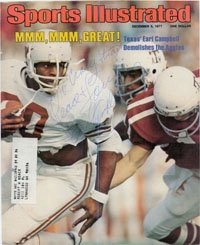 Campbell, Earl (University of Texas Longhorns) Autographed/Hand Signed Magazine Cover (P)
