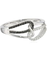 10k Black and White Diamond 0.25cttw Ring