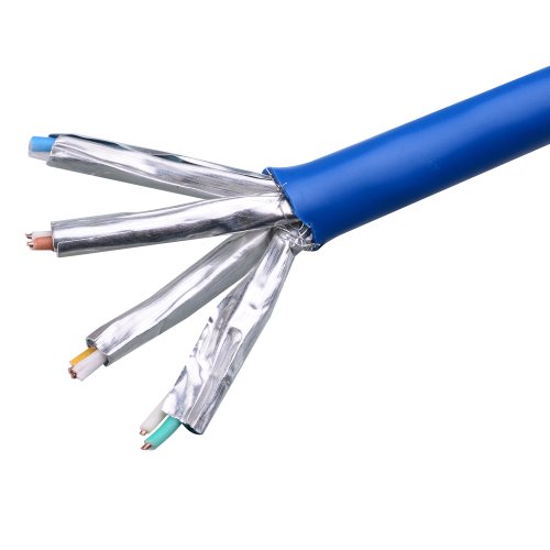 Cable Matters In-Wall Rated (CM) Cat6a Shielded (SSTP/SFTP) Ethernet Cable in Blue 1000 Feet