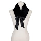Barneys Rex Fur Collar Scarf - BLACK