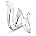 Mimi Sterling Silver Large 34 MM Modern Style Zigzag Wave Ring Size 5, 6, 7, 8, 9, 10, 11