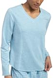 Docker's Women's Reversible Solid V-Neck Pajama Top, Teal, X-Large